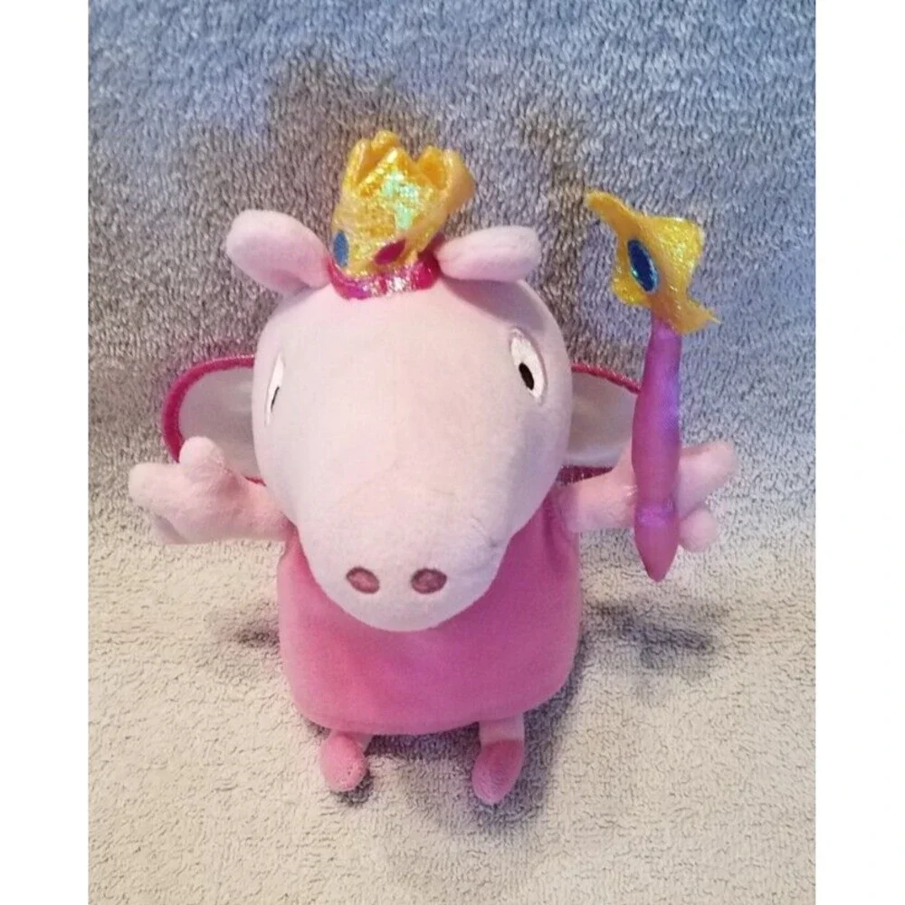 TY Princess Peppa Pig Plush Beanie Baby Fairy Crown‎ Wings Wand Pink Rare